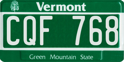 VT license plate CQF768
