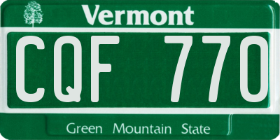 VT license plate CQF770