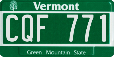VT license plate CQF771