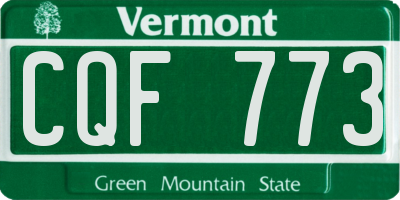 VT license plate CQF773