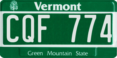 VT license plate CQF774