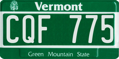 VT license plate CQF775