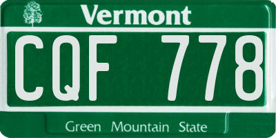 VT license plate CQF778