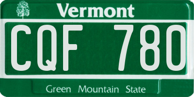 VT license plate CQF780