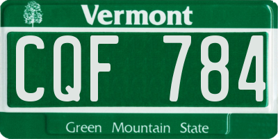 VT license plate CQF784