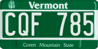 VT license plate CQF785