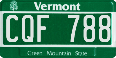 VT license plate CQF788