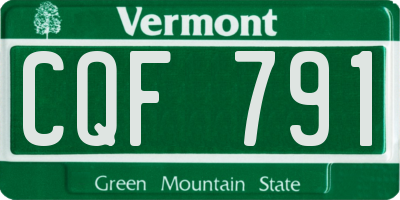 VT license plate CQF791