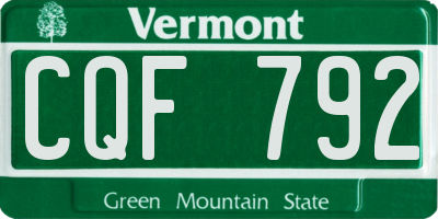 VT license plate CQF792