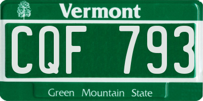 VT license plate CQF793