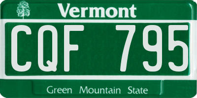 VT license plate CQF795