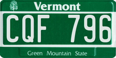 VT license plate CQF796