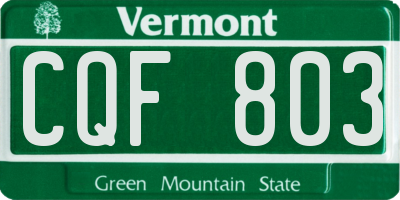 VT license plate CQF803