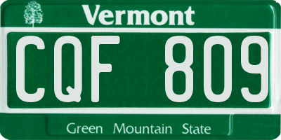 VT license plate CQF809