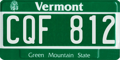VT license plate CQF812