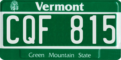 VT license plate CQF815