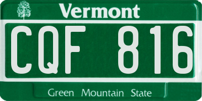 VT license plate CQF816