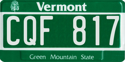 VT license plate CQF817