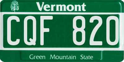 VT license plate CQF820