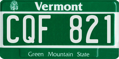 VT license plate CQF821