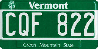 VT license plate CQF822