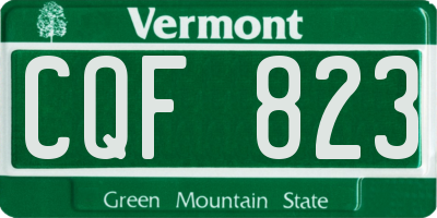 VT license plate CQF823