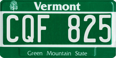VT license plate CQF825