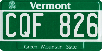 VT license plate CQF826