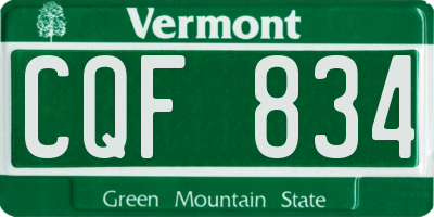 VT license plate CQF834
