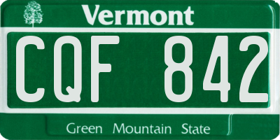 VT license plate CQF842
