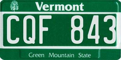 VT license plate CQF843
