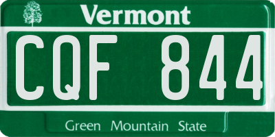 VT license plate CQF844
