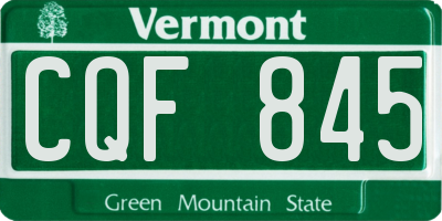 VT license plate CQF845