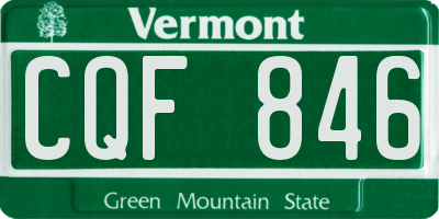 VT license plate CQF846