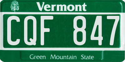 VT license plate CQF847