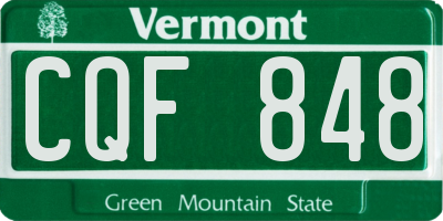 VT license plate CQF848