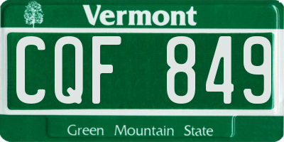 VT license plate CQF849
