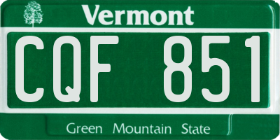 VT license plate CQF851