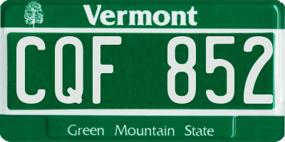 VT license plate CQF852
