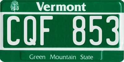 VT license plate CQF853