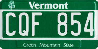 VT license plate CQF854
