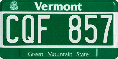 VT license plate CQF857