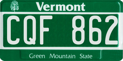 VT license plate CQF862