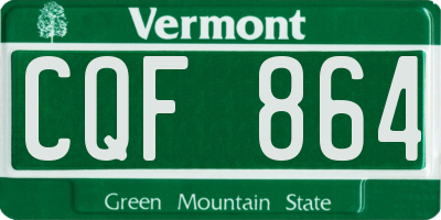 VT license plate CQF864