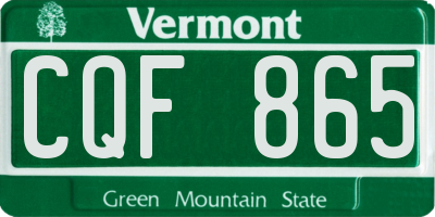 VT license plate CQF865