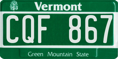 VT license plate CQF867