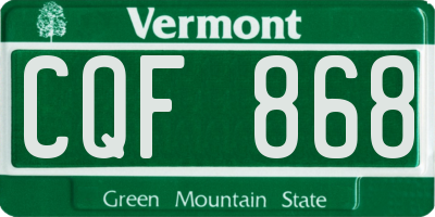 VT license plate CQF868