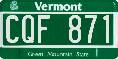 VT license plate CQF871