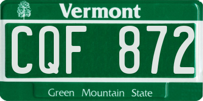 VT license plate CQF872