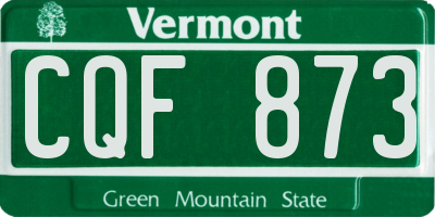 VT license plate CQF873